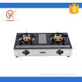 2 burner table gas stove with stainless steel body